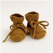 Chaussons Booties tricot - moutarde