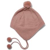 Bonnet en tricot Pompons - rose blush