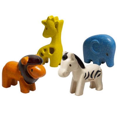 Figurines en bois 1er Age - animaux de la savane