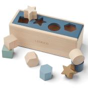 Boîte à formes puzzle en bois Midas - Geometric Whale blue multi mix