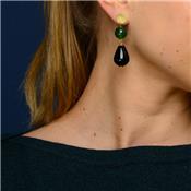 Boucles d'oreilles titlee - Sutton vert / noir