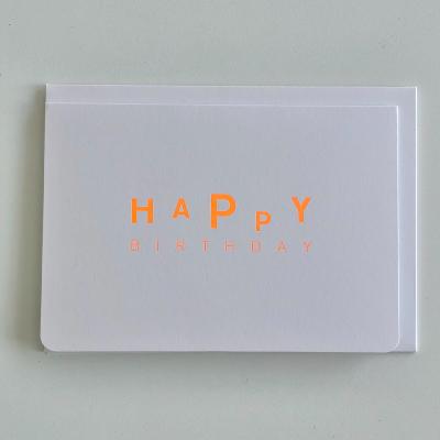 Carte de voeux anniversaire -  happy birthday orange fluo