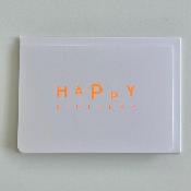 Carte de voeux anniversaire -  happy birthday orange fluo