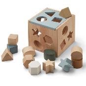 Boîte à formes puzzle en bois Mark - Geometric Blue Fog multi mix