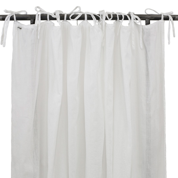 Gathered Curtain Plain White Numero 74, Plain White Cotton Shower Curtain