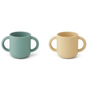 2 Tasses Silicone Gene - lapin peppermint / wheat yellow