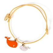 Bracelet Whale - orange / écru