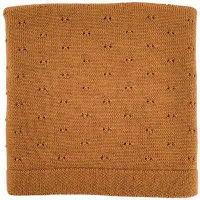 Couverture Bibi tricot laine - rust