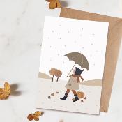 Carte postale avec enveloppe - Sous mon parapluie
