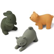 3 Jouets bain David lapin ours chat - green multi mix