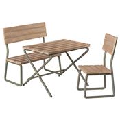 Table Chaise et Banc de jardin en bois et métal