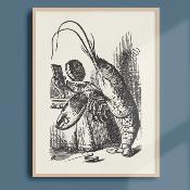 Affiche Poster ALICE au pays des merveilles - Lobster pimpant devant un miroir