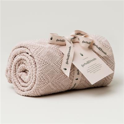 Couverture tricot Ollie - rose