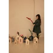 Maison de poupée en bois avec magnets Babai taille L - Khaki 