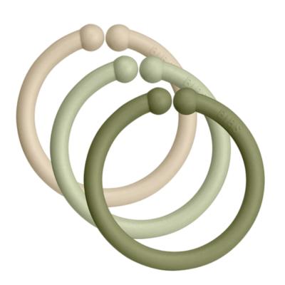 12 Loops / anneaux à suspendre Bibs - vanille / sage / olive