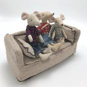 Canapé miniature pour maison de poupée
