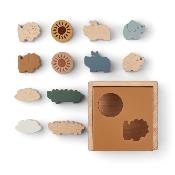 Boîte à formes puzzle bois Gary - Safari golden caramel multi mix