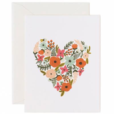 Carte message - Coeur Floral
