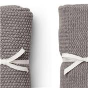 2 mini serviettes Liewood  / couvertures tricot - gris