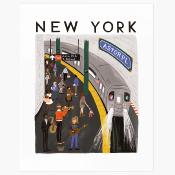 Affiche illustrée / Poster 28 x 35 cm - New-York World Traveler