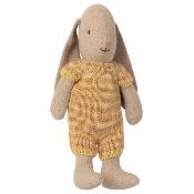 Lapin maileg Bunny combinaison pyjama tricot citron / rose - Micro