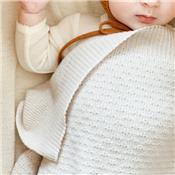 Couverture Dora tricot laine Bio - naturel