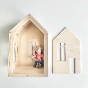 Maison de poupée en bois avec magnets Babai taille L - Khaki 