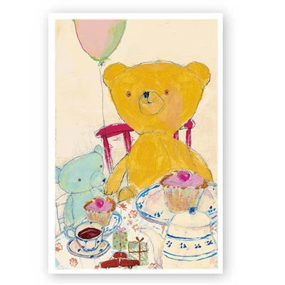 Carte Anniversaire Teddy with cake