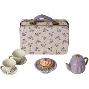 Service à thé maileg et valise pour souris - Purple Madelaine