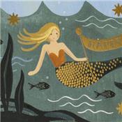 Large carte anniversaire - Sirène Under the sea