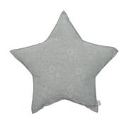 Coussin étoile dentelle - gris clair