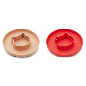 Set 2 Assiettes Gordon - Chat Apple red / Tuscany rose mix