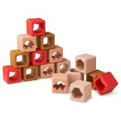 16 Cubes / blocs de construction Loren - Rose multi mix