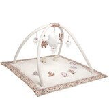 Tapis d'veil ivoire - fleurs rouges TROUSSELIER