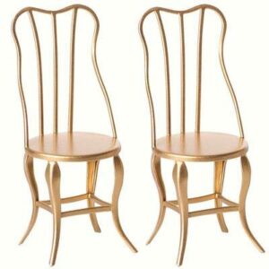 Set de 2 Chaises vintage or - Micro MAILEG l www.little-home.fr Mobiler Maisons de Poupées Micro Maileg
