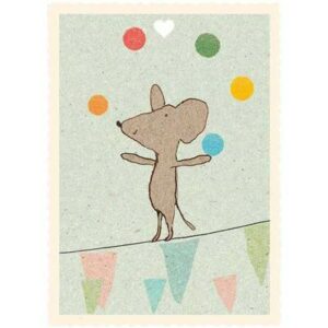 Mini Carte de voeux Anniversaire Souris Mouse MAILEG l www.little-home.fr Cartes Postales Cadeau Enfant
