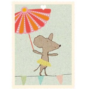 Mini Carte voeux Anniversaire Souris Funambule MAILEG l www.little-home.fr Cartes Postales Cadeau Enfant