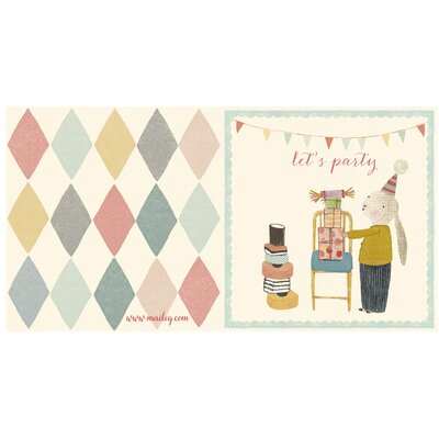 Carte double et enveloppe Bunny Party MAILEG Papeterie Carte de Voeux Anniversaire