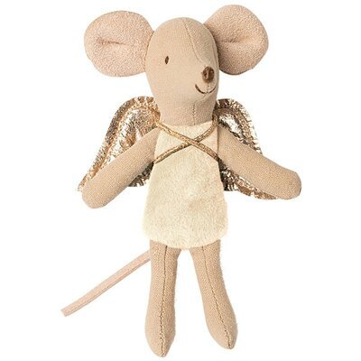 Souris Ange petite soeur velours blanc naturel MAILEG