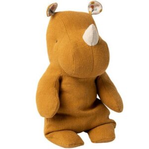 Peluche rhinocéros moutarde ocre vintage small MAILEG