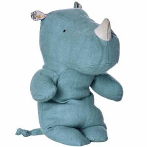 Peluche petit rhinocéros bleu MAILEG doudou peluche hippo bleu safari friends Maileg l little-home.f