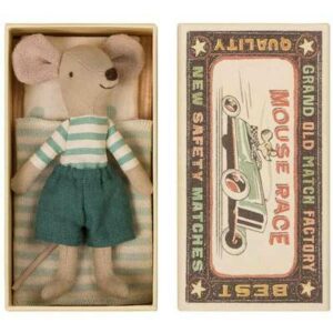 Souris grand frère box rayures rétro Micro MAILEG Souris boîte d'allumettes Maileg
