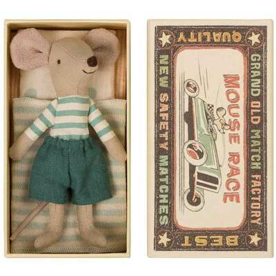 Souris grand frère box rayures rétro Micro MAILEG Souris boîte d'allumettes Maileg