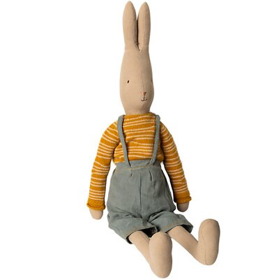 Lapin Rabbit salopette bleu pull Taille 5 Mega MAILEG