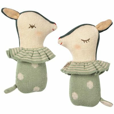 Hochet d'éveil Bambi Biche vert MAILEG l www.little-home.fr Peluche Maileg