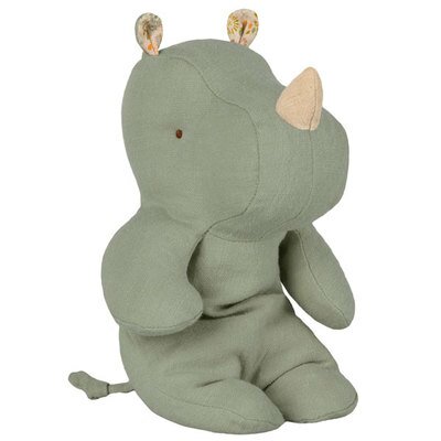 Peluche rhinocéros vert dusty green small MAILEG