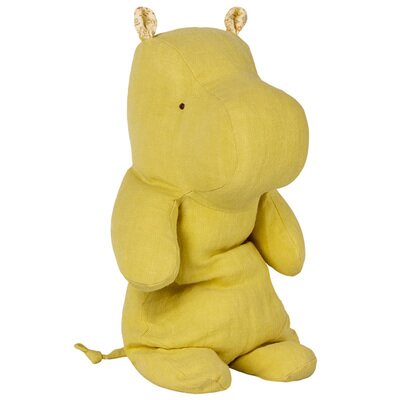 Peluche gros hippopotame jaune lime yellow MAILEG