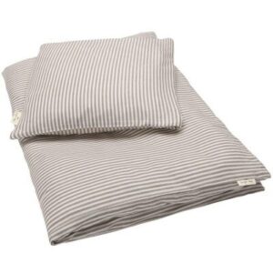 Parure de lit Rayrues gris coton BIO KONGES SLOJD l www.little-home.fr Linge de Lit Chambre Bébé Enfant