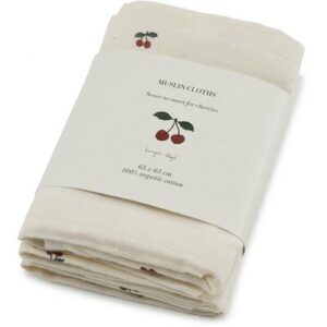 3 langes Cerises Cherry BIO KONGES SLOJD www.little-home.fr toilette bébé