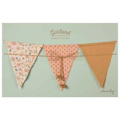 Guirlande drapeaux fanions rose fané enfant MAILEG